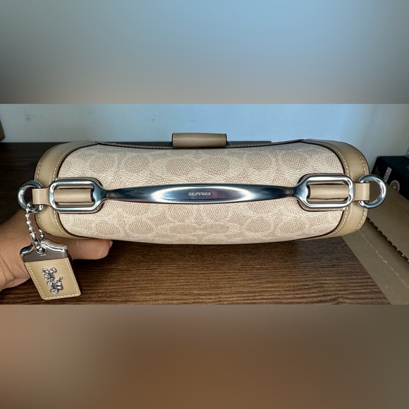 Coach 1941 Riley Top Handle 22 In Signature Canvas in Sand Taupe - Picture 5 of 12